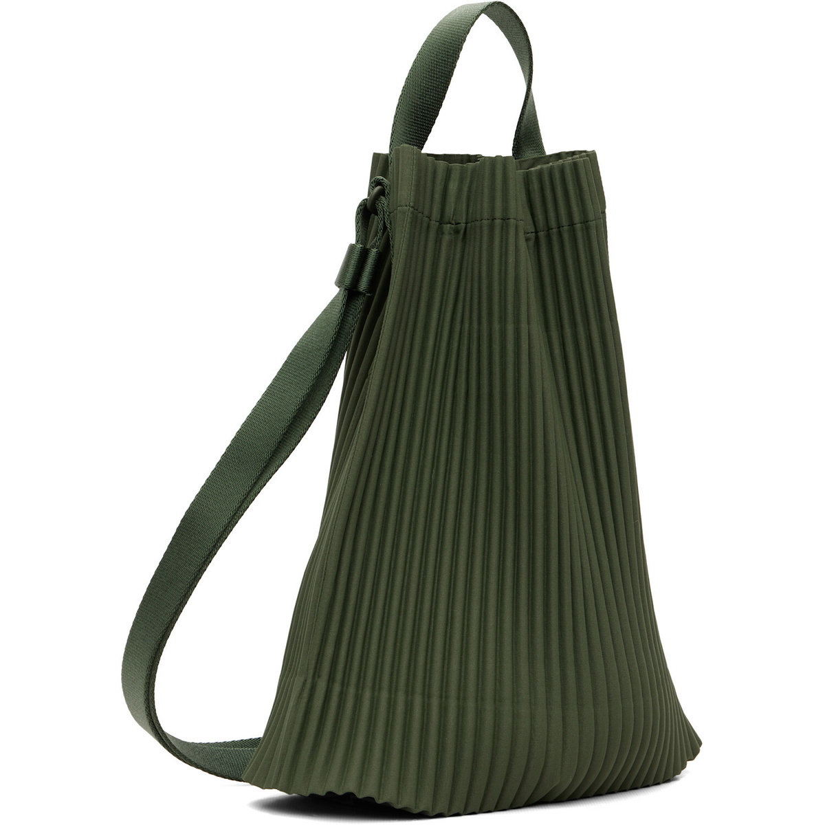 HOMME PLISSÉ ISSEY MIYAKE Green Drawstring Pleats Bag