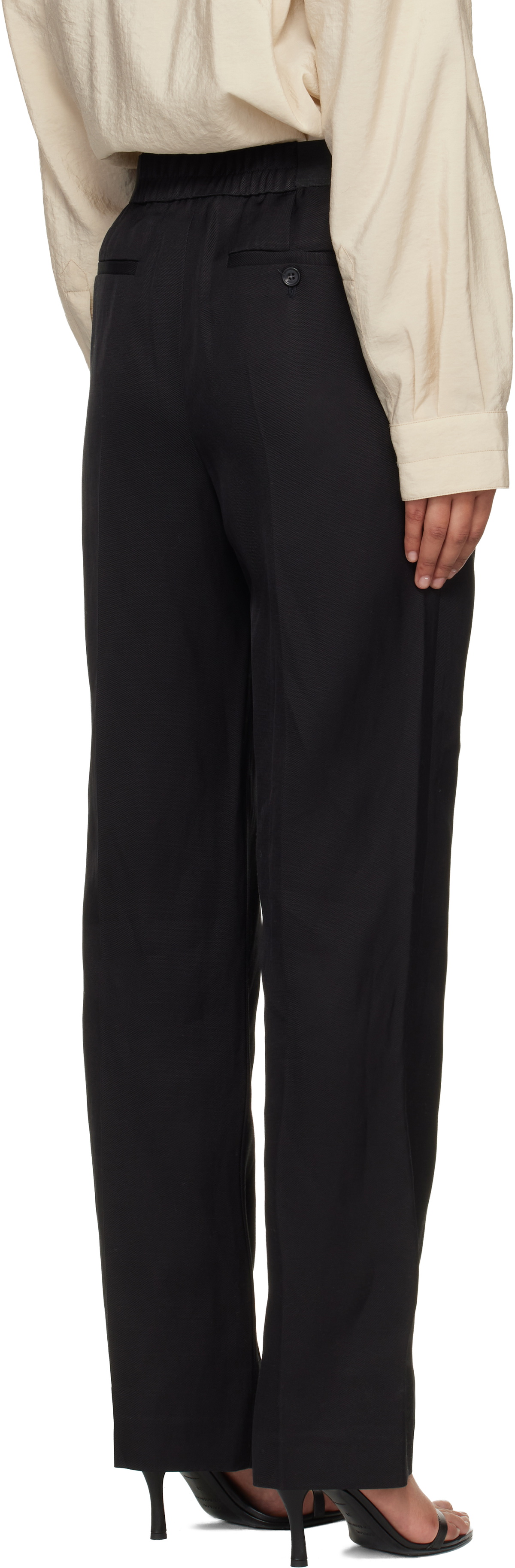 Loulou de Saison Black Takaroa LDS Elasticated Waistband Trousers
