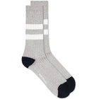 Norse Projects Men's Bjarki Cotton Sport Sock in Light Grey Melange