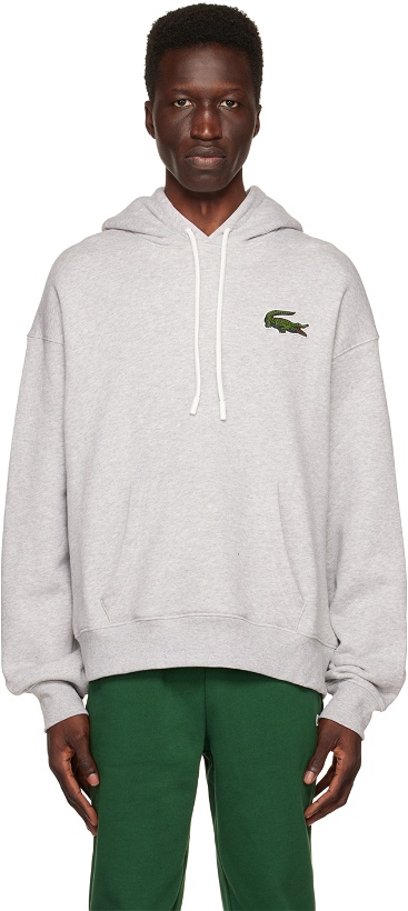 Photo: Lacoste Gray Relaxed-Fit Hoodie