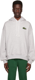 Lacoste Gray Relaxed-Fit Hoodie