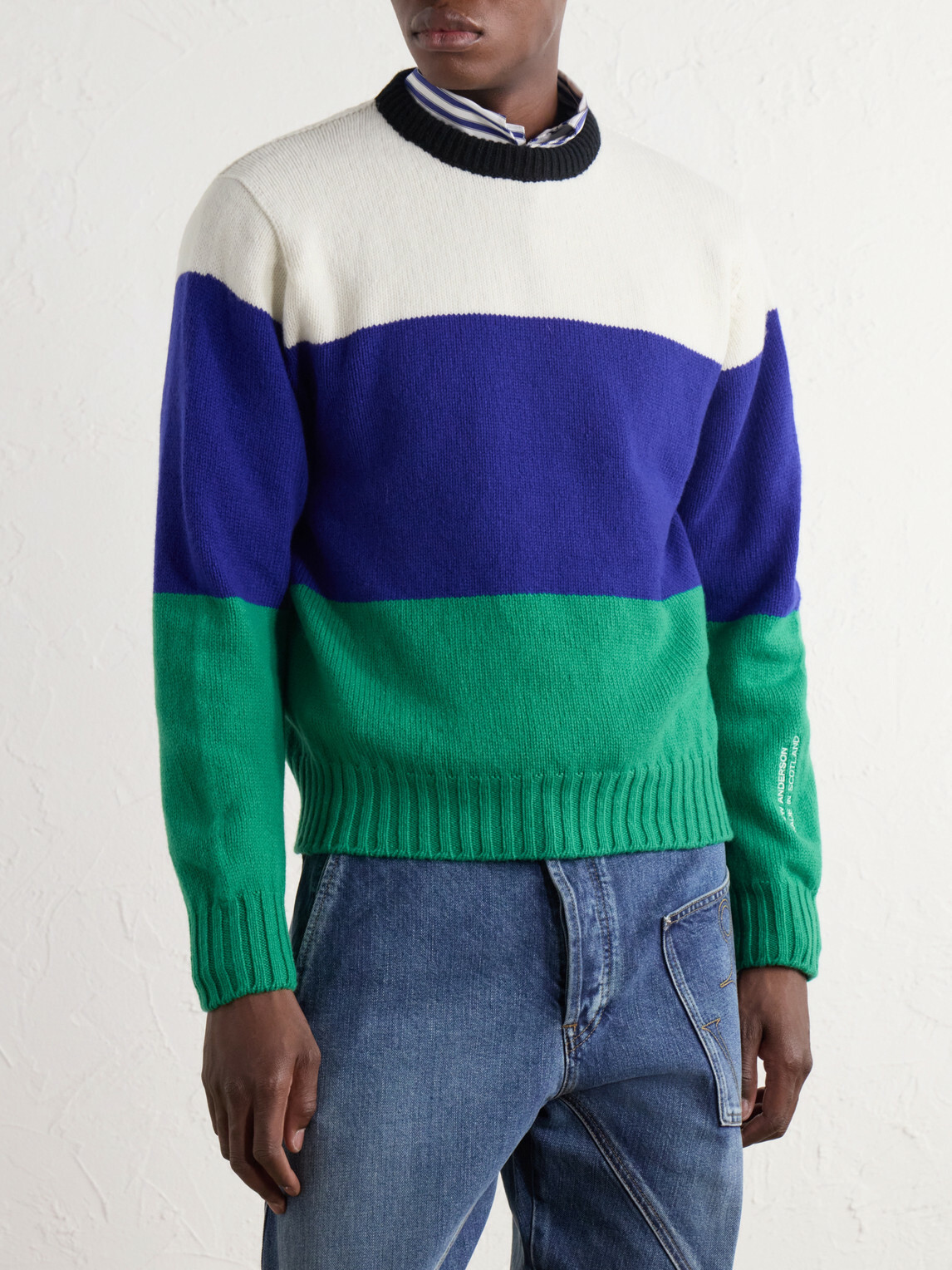 JW Anderson - Striped Wool Sweater - Blue