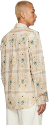 COMMAS Beige Floral Stripe Shirt