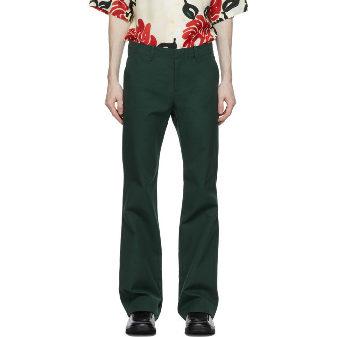 Photo: Marni Green Cotton Flared Trousers