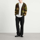 Kartik Research Men's Patchwork Cardigan in Olive/Brown/Moss