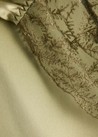 Fleur OF England Arianna Lace and Silk-blend Satin Nightdress Sage