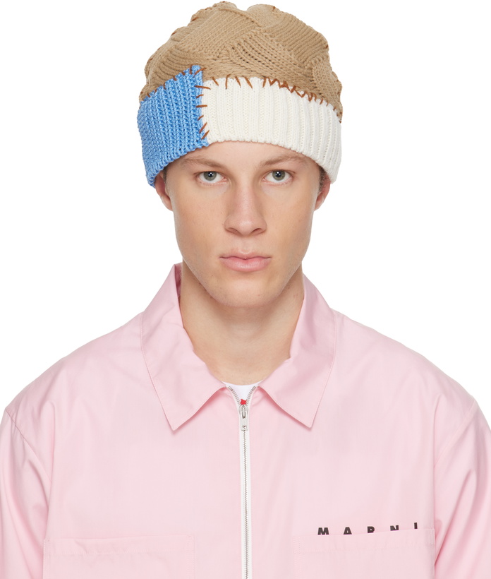 Photo: Marni Beige Wool Mixed Knit Beanie