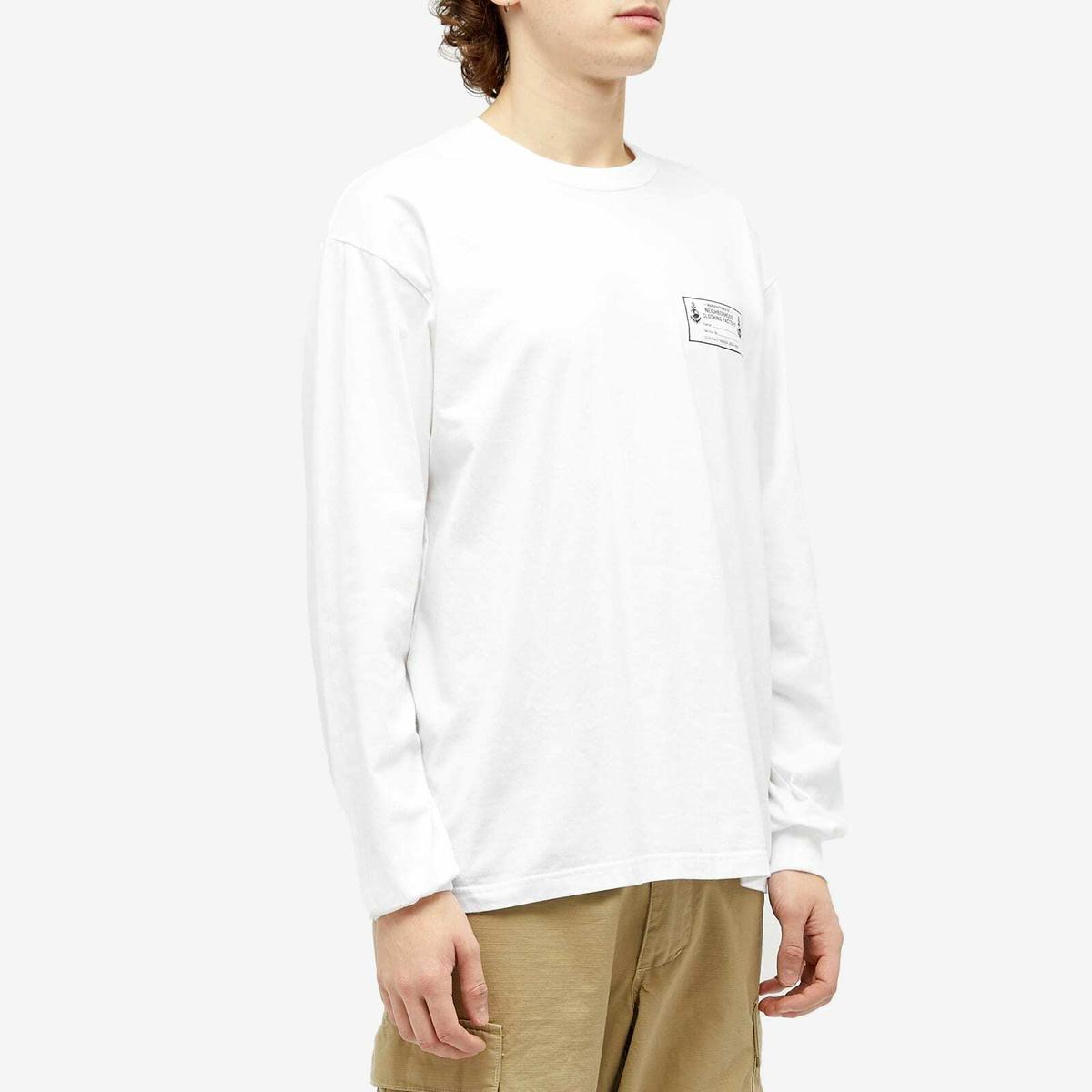 Neighborhood Men's Long Sleeve LS-6 T-Shirt in White