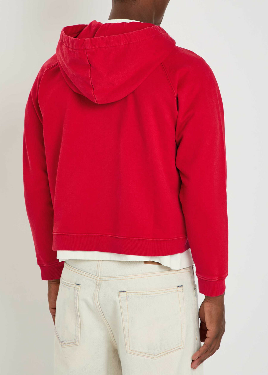 Second Layer Rola Hooded Cotton Sweatshirt Red