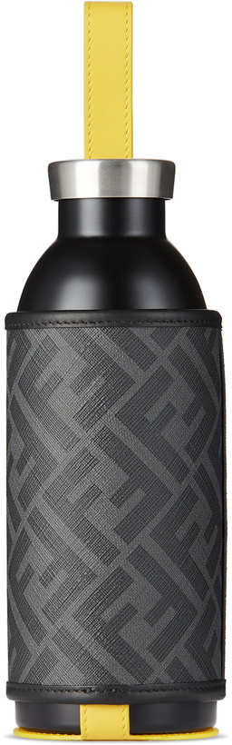 Photo: Fendi Grey & Yellow 'Forever Fendi' Flask Holder