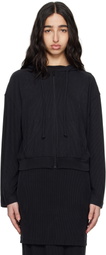 ALAINPAUL Black Zip-Up Hoodie