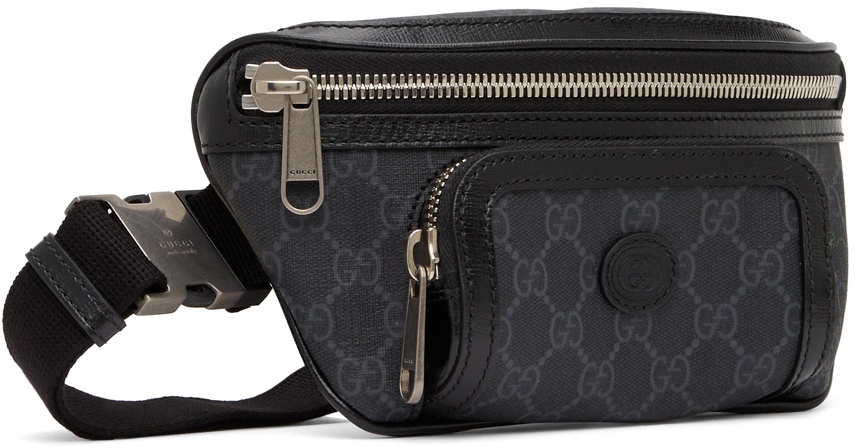 Gucci Black GG Supreme House Web Strap Belt Bag RRP £755 - Excellent  Condition