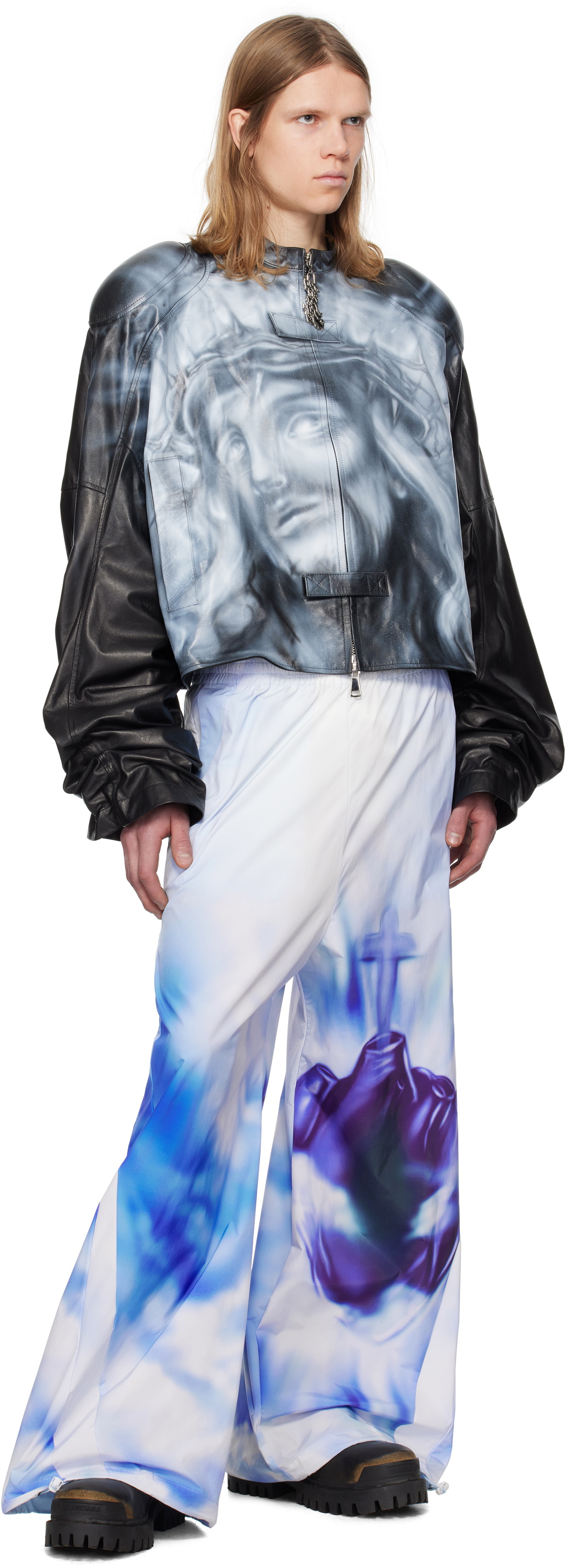 Gerrit Jacob Black Printed Moto Jacket