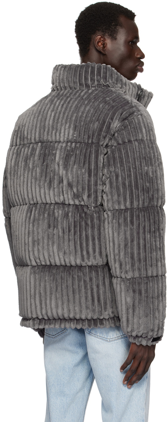 Hugo Gray Faux-Fur Puffer Jacket