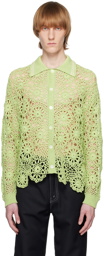 JieDa Green Flower Cardigan