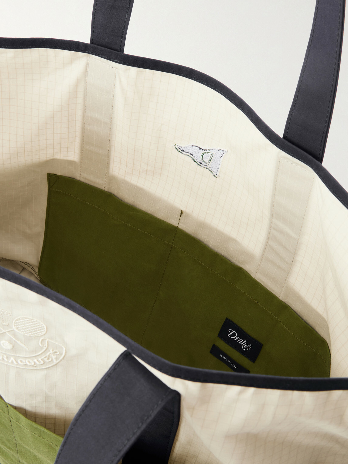 Drake's - Logo-Embroidered Canvas Tote Bag