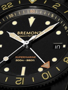 Bremont - The Supermarine S302 JET Automatic GMT 40mm Stainless Steel and Leather Watch, Ref. S302-JET-L-S