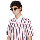 Thom Browne Brown Acetate & Titanium Oval Sunglasses
