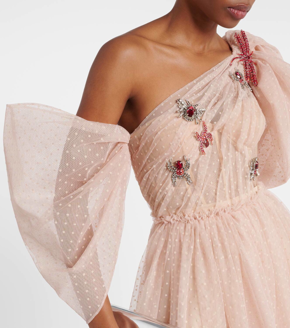 chinese dress ladies Baltic Born Womens Arabella Embroidered Tulle Maxi Dress | Dark Green Floral