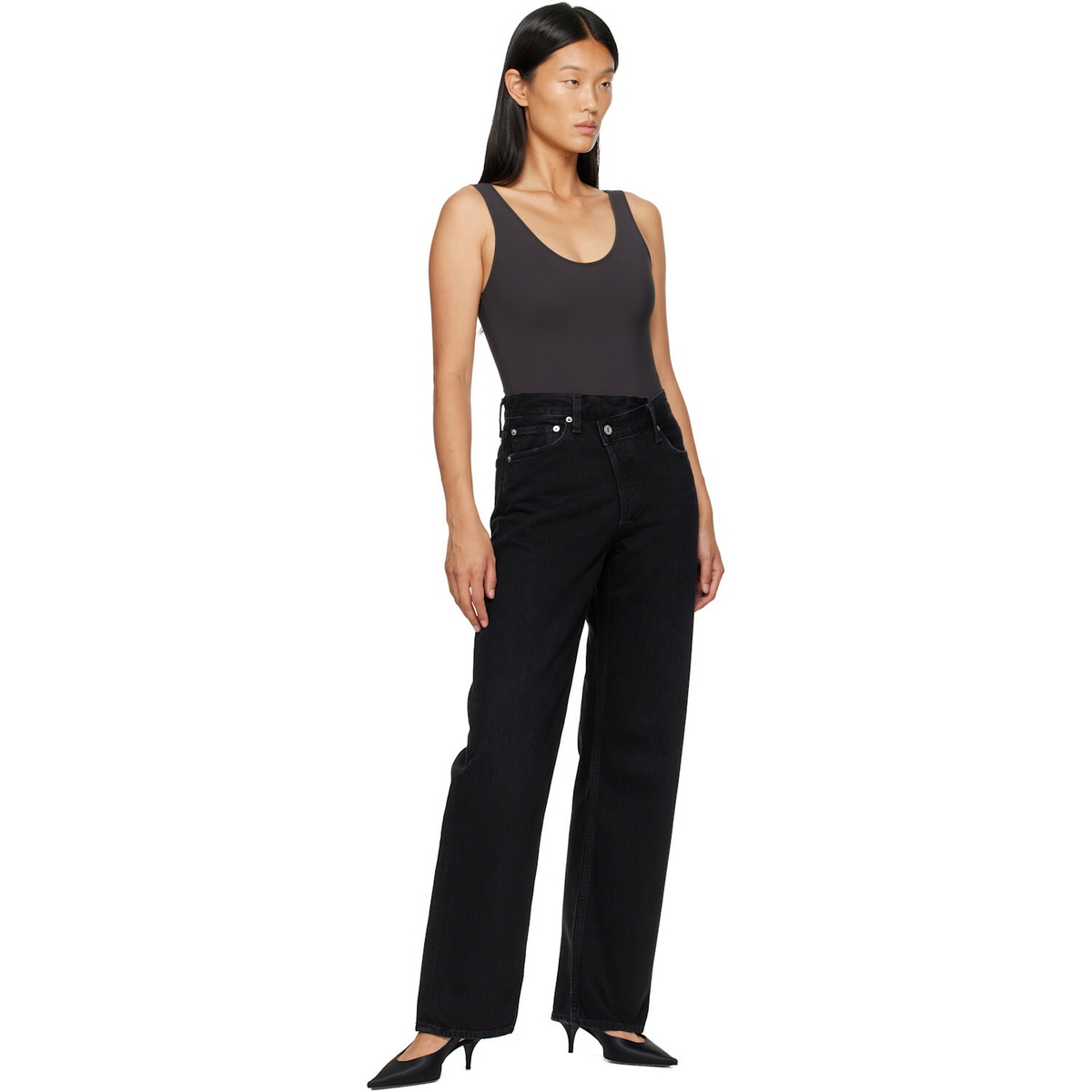 AGOLDE Black Arc Criss Cross Jeans