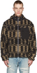 John Elliott Beige & Black Polar Fleece Jacket