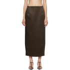 Róhe Brown Balloon Column Midi Skirt