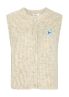 American Vintage East Logo Ribbed-knit Vest Cream