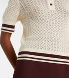 Tory Burch Cotton pointelle polo shirt