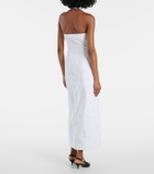 Balmain Open-back buttoned poplin shirt dress