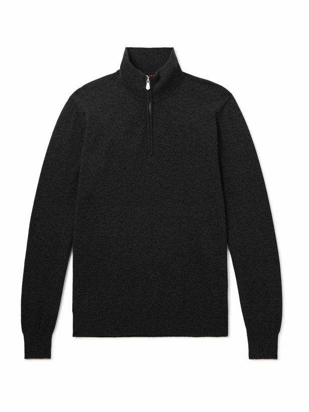 Photo: Brunello Cucinelli - Cashmere Half-Zip Sweater - Gray