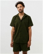 Oas Squiggle Cuba Terry Shirt Green - Mens - Shortsleeves