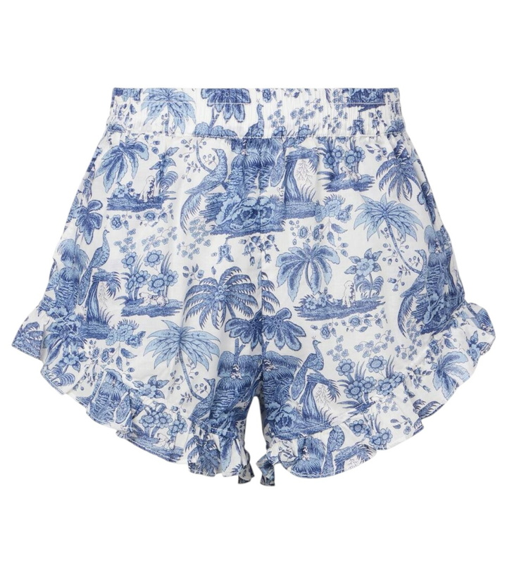 Photo: Staud Boyana printed cotton toile shorts