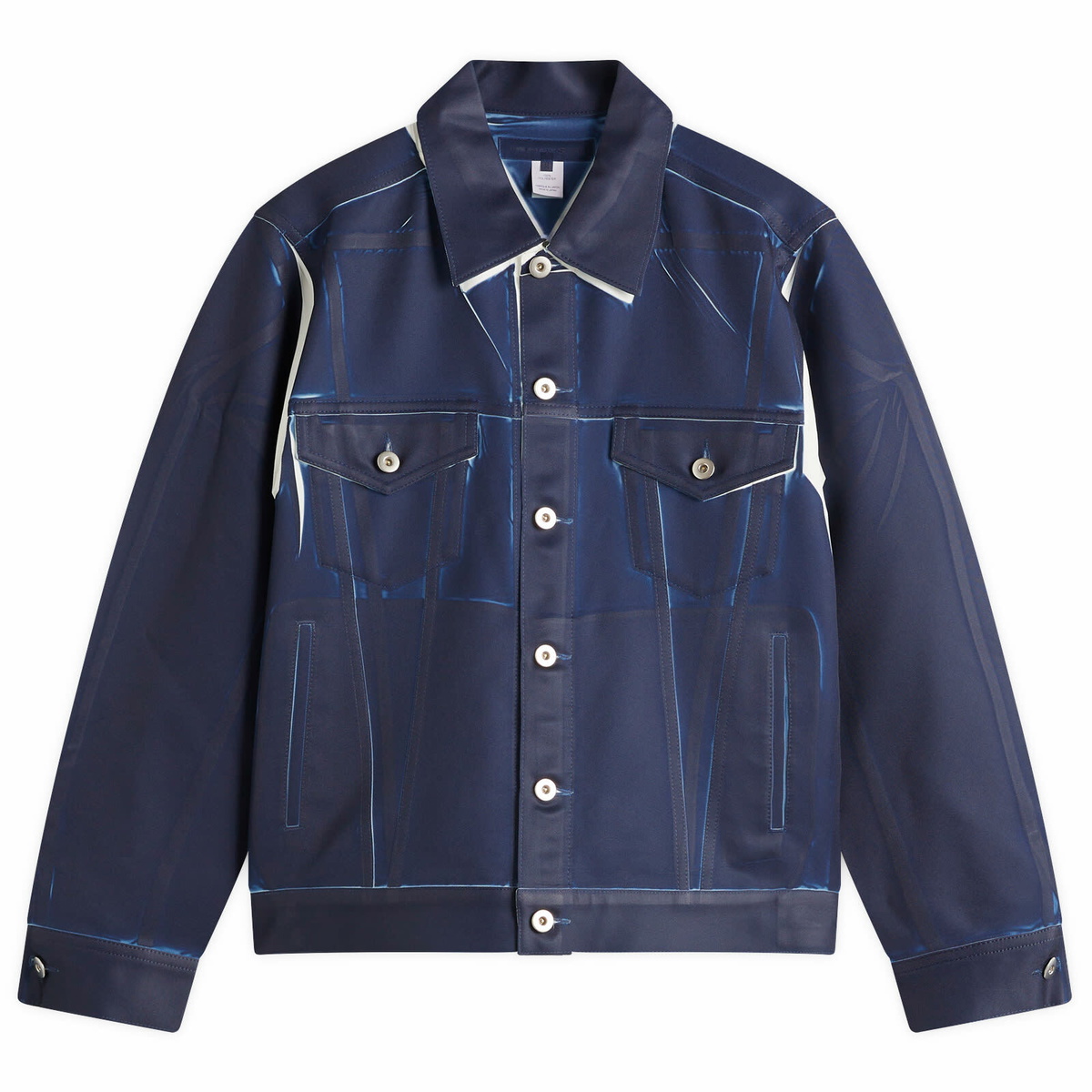 コムデギャルソンシャツのネイビー ジャケット Comme des Garçons SHIRT Men's Garment Printed Twill Trucker