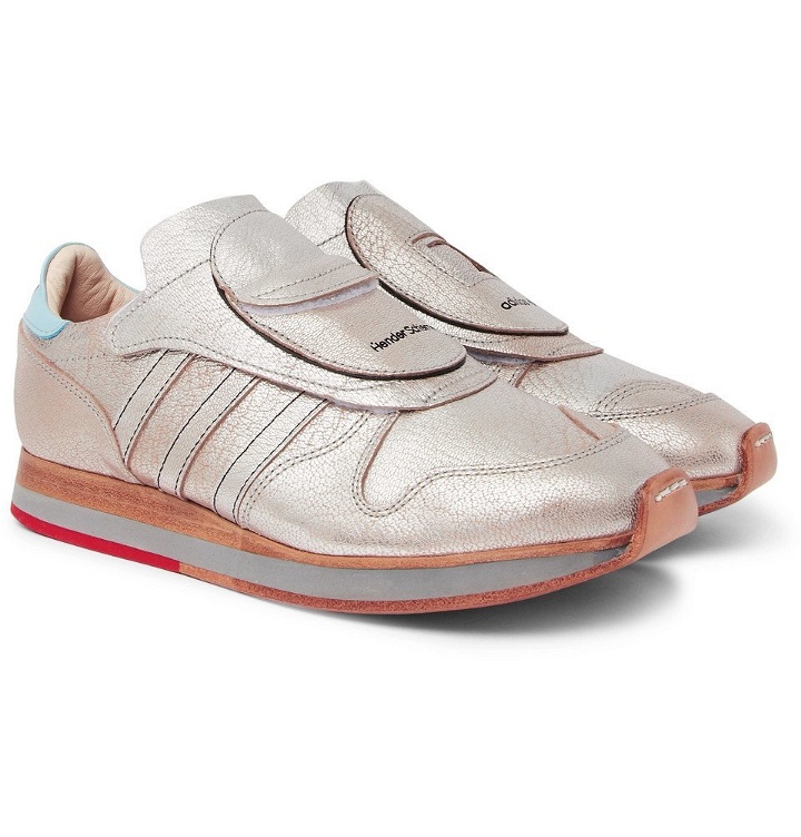 Photo: adidas Consortium - Hender Scheme MicroPacer Metallic Textured-Leather Sneakers - Men - Silver