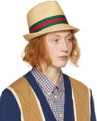 Gucci Beige Straw Woven Hat