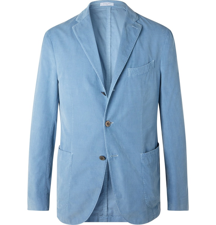 Photo: Boglioli - Light-Blue K-Jacket Slim-Fit Unstructured Cotton-Corduroy Suit Jacket - Blue