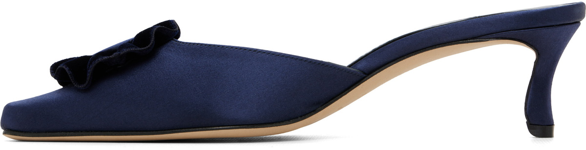 Manolo Blahnik Navy Caulon Heels