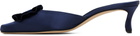 Manolo Blahnik Navy Caulon Heels