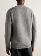 John Elliott - Striped Brushed Wool Cardigan - Gray