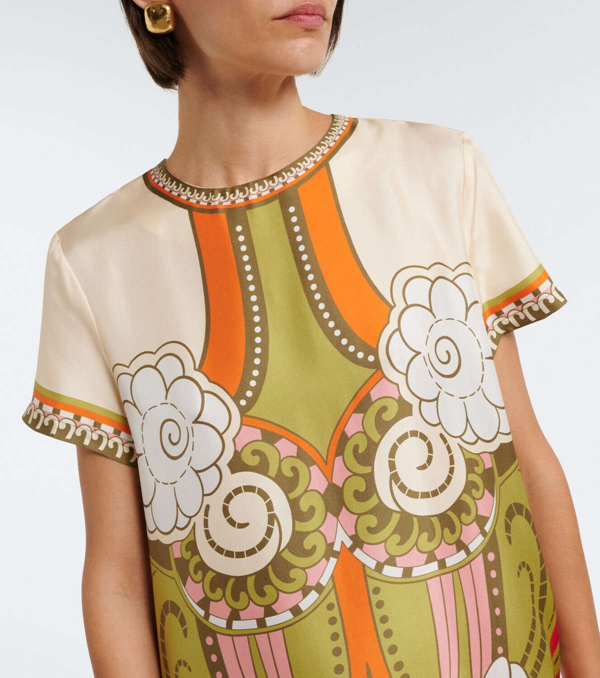 La DoubleJ Mini Swing printed silk minidress