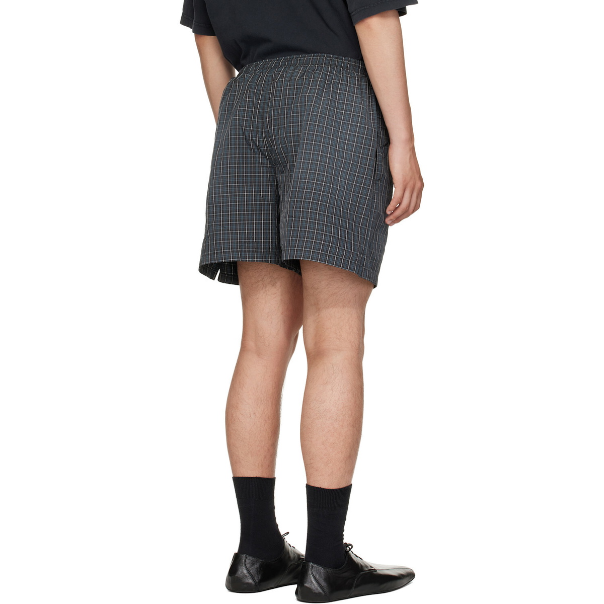 Balenciaga Black & Blue Technical Check Boxer Shorts
