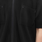 Homme Plissé Issey Miyake Men's Pleated Patch Pocket Shirt in Black