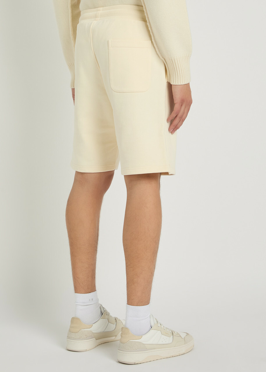 Ami Paris Logo-embossed Cotton Shorts Cream