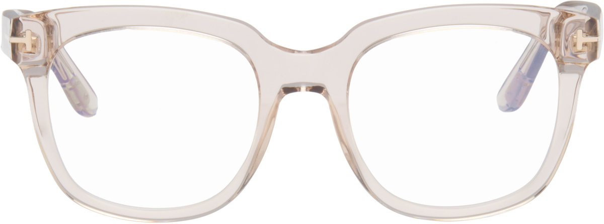 TOM FORD Pink Large Blue Block Glasses