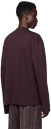 Dries Van Noten Purple Mock Neck Long Sleeve T-Shirt