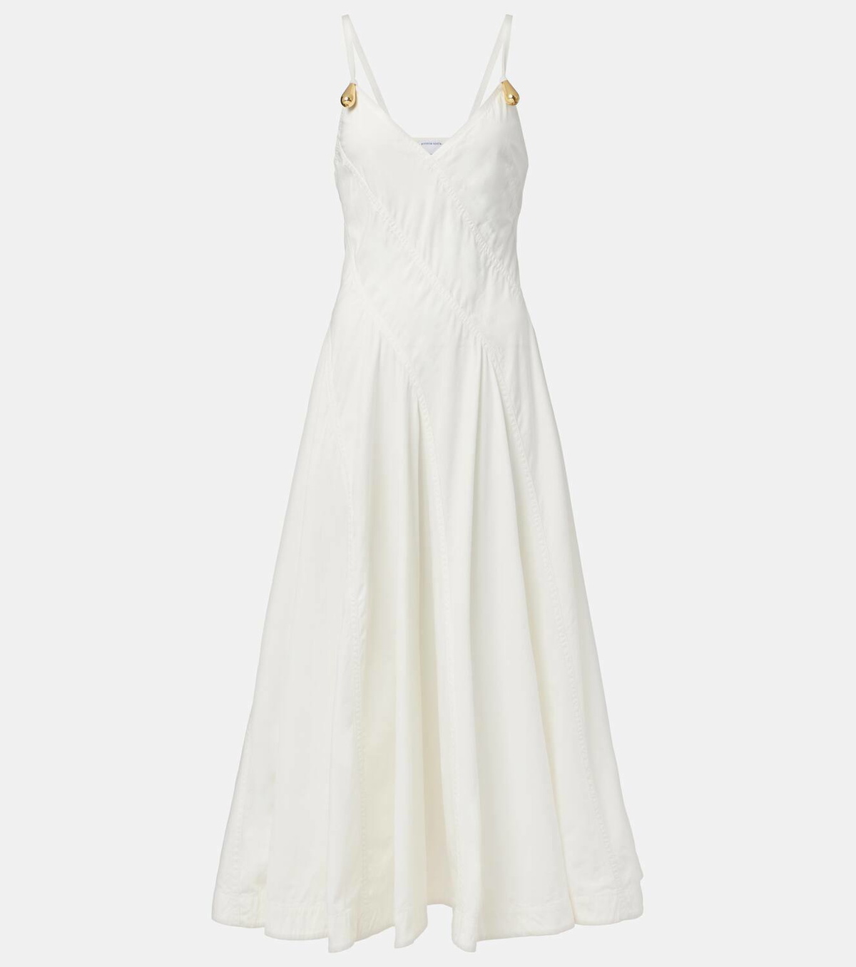 Bottega Veneta Paneled cotton-blend midi dress