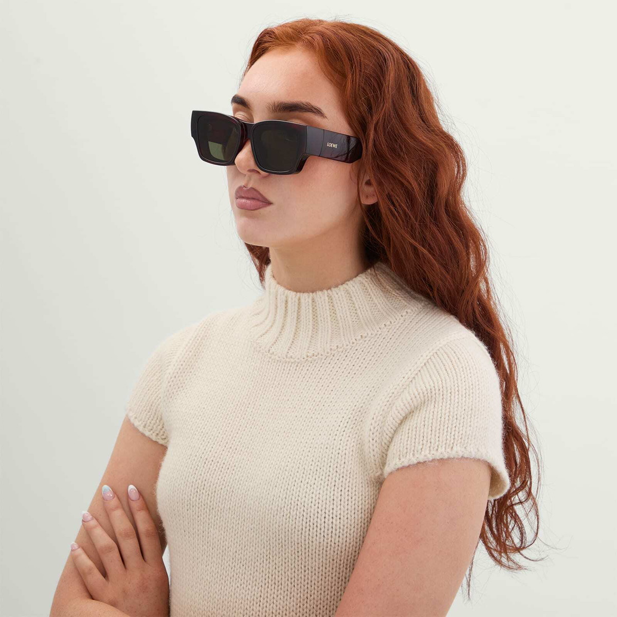 Loewe Eyewear Paula's Ibiza Wayfarer Sunglasses in Havana/Green 
