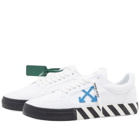 Off-White Men's Low Vulcanised Canvas Sneakers in White/Blue