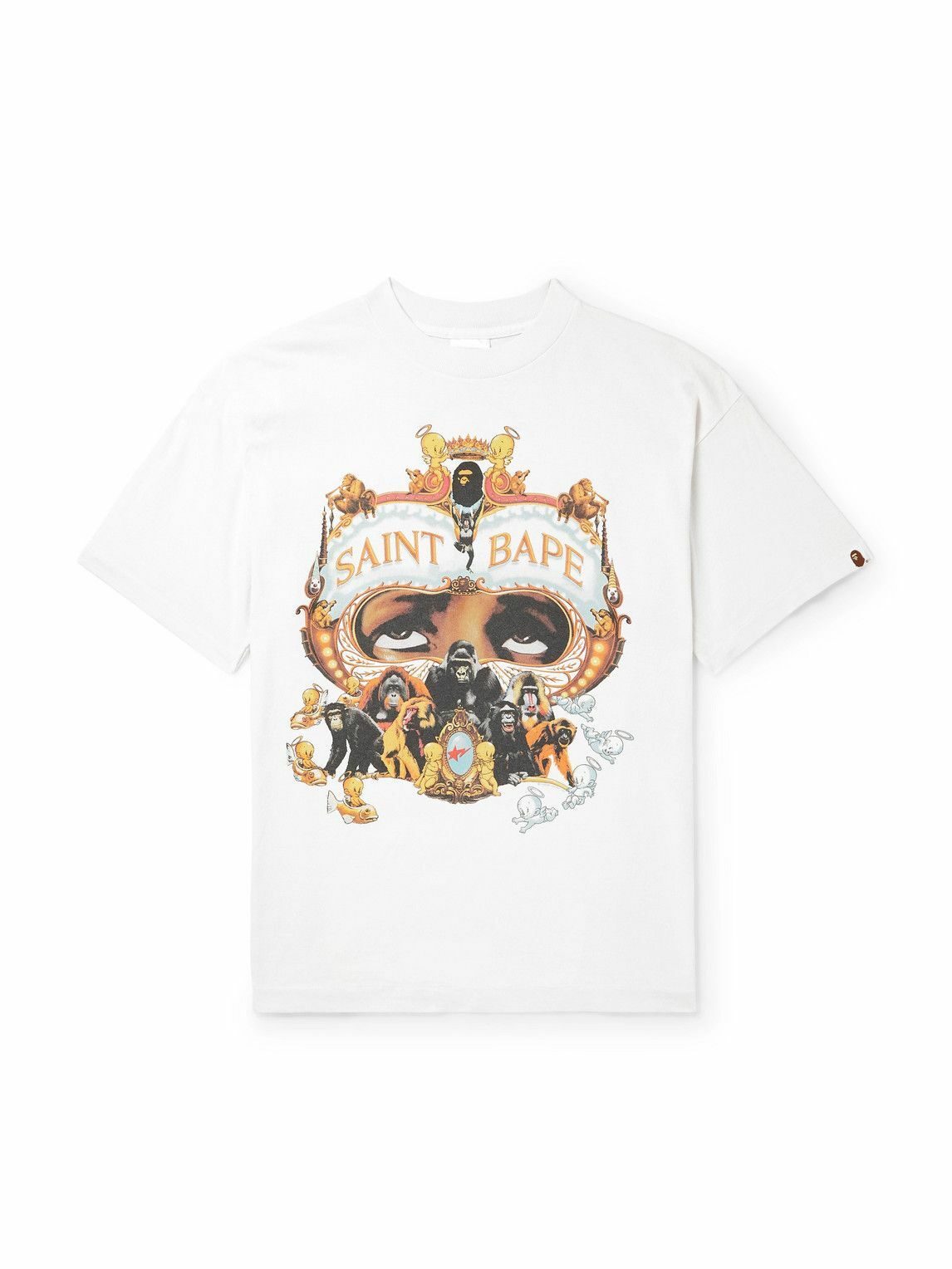 トップス SAINT Mxxxxxx LASTMAN Holy Ghost T-Shirt SAINT MXXXXXX + LASTMAN Holy Ghost Earth Distressed Printed