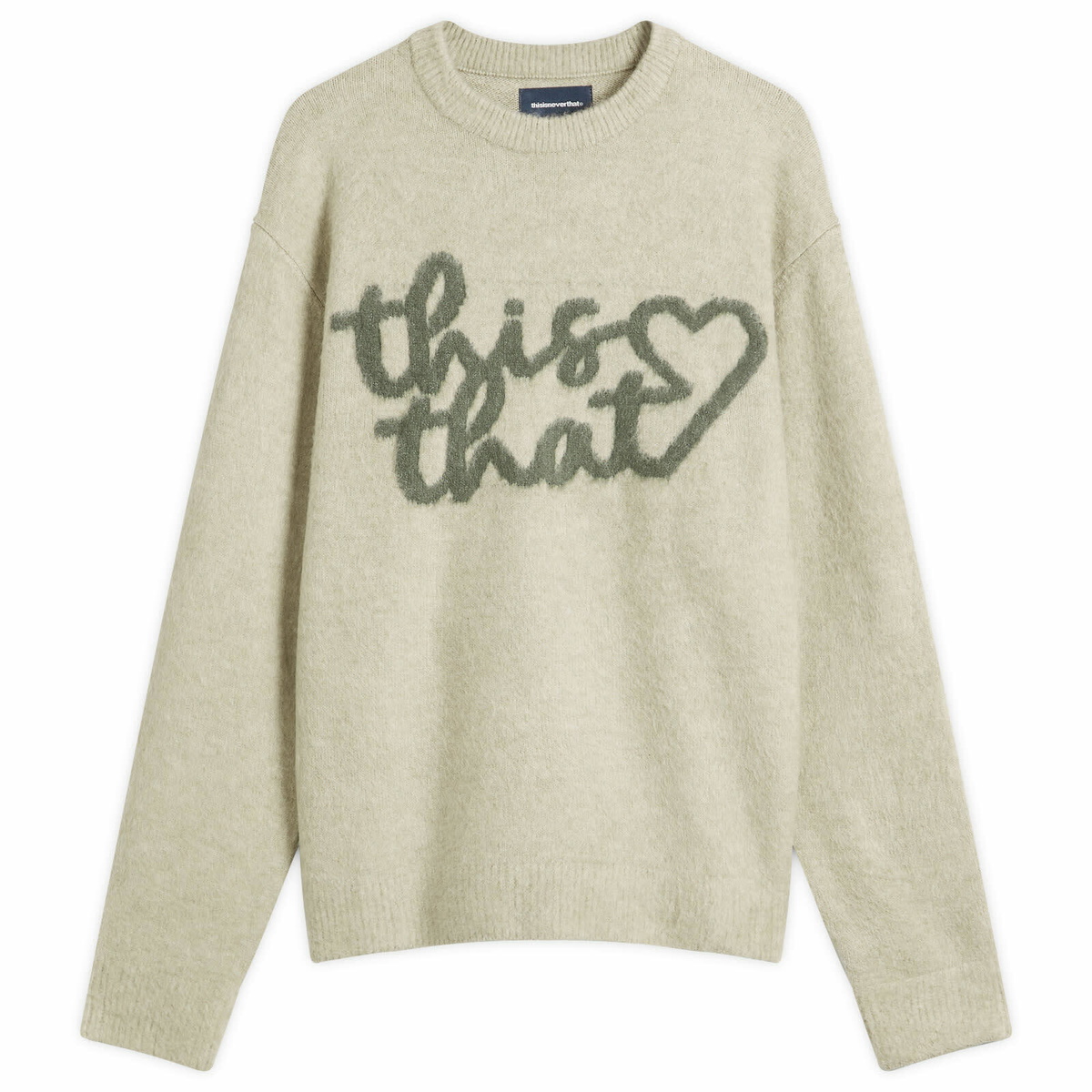 thisisneverthat Men's Heart Logo Knit Jumper in Sand